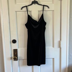 Black velour bodycon dress